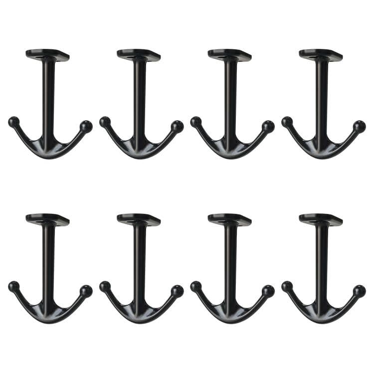 DEEKOUDT Ball Two Prong Ceiling Hook for Closet Top Bathroom Kitchen Cabinet Garage Pack of 8 (Black) - Image 1